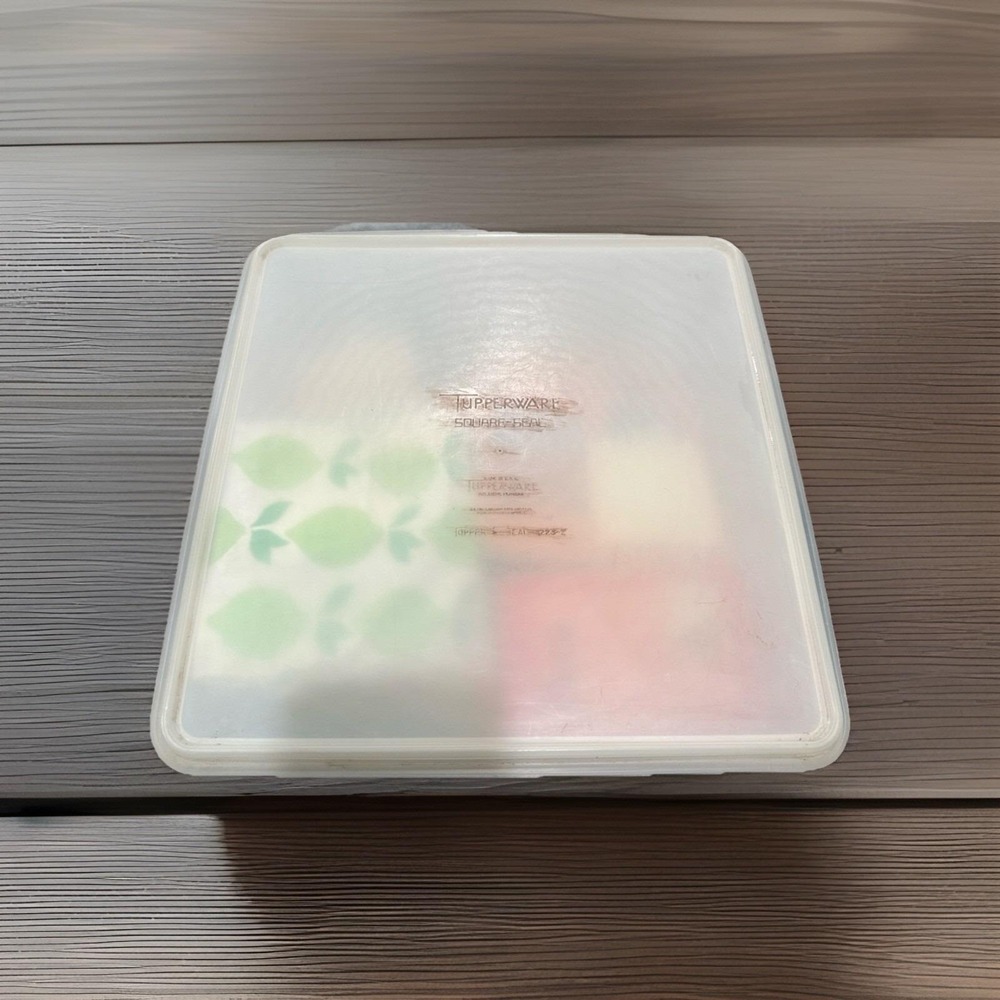 Vintage Tupperware Square Keeper 223-2 Translucent White with Tupper Seal Lid